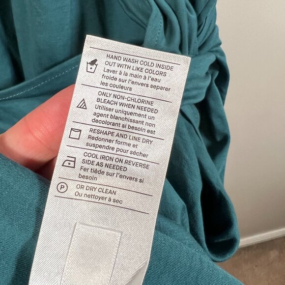 Vince Tie Waist Wrap Dress Size XS Green Minimal Work Office Career Comfy - Picture 12 of 12